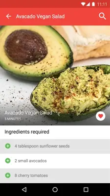 Vegetarian Recipes android App screenshot 1